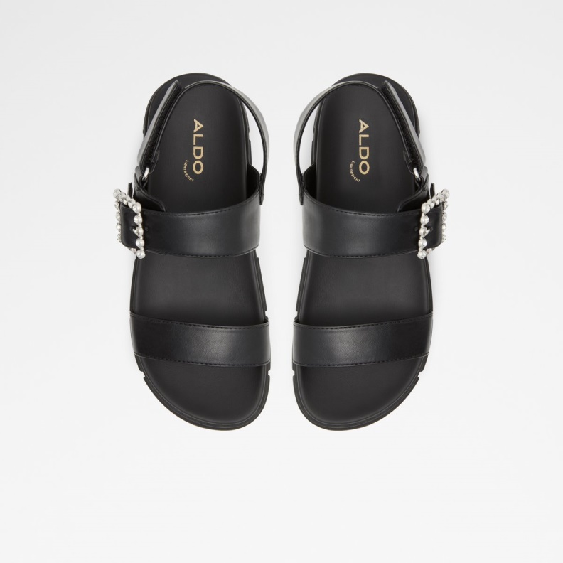 Corinne Flat Sandal Lug Sole Aldo Fashion Black