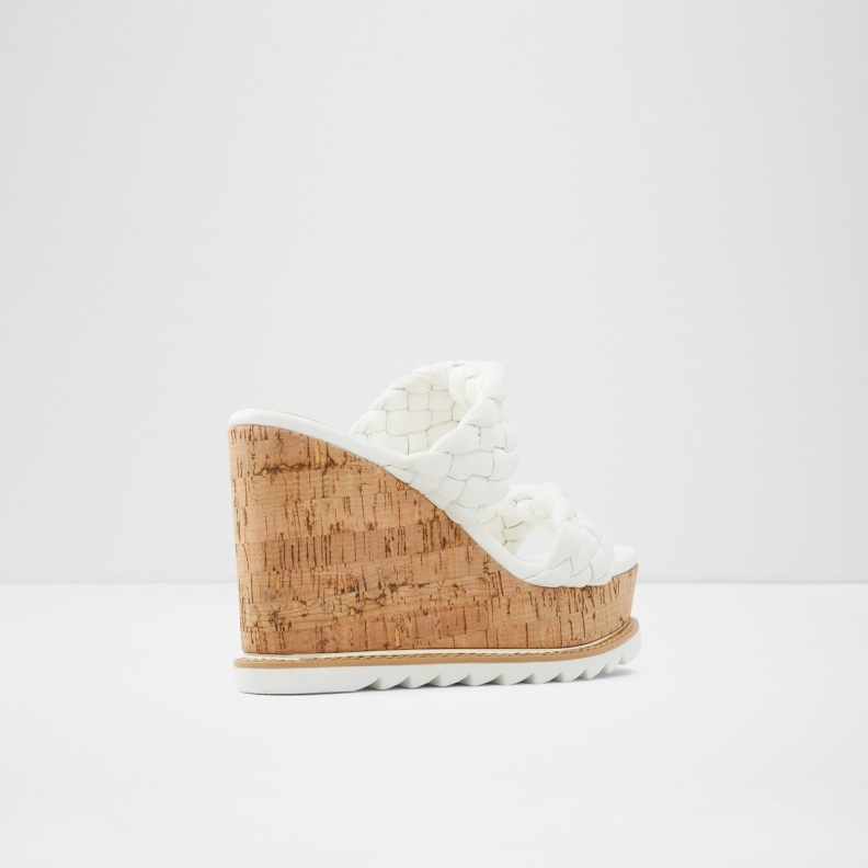 Fashion Aldo Corky Wedge Sandal Wedge Heel White