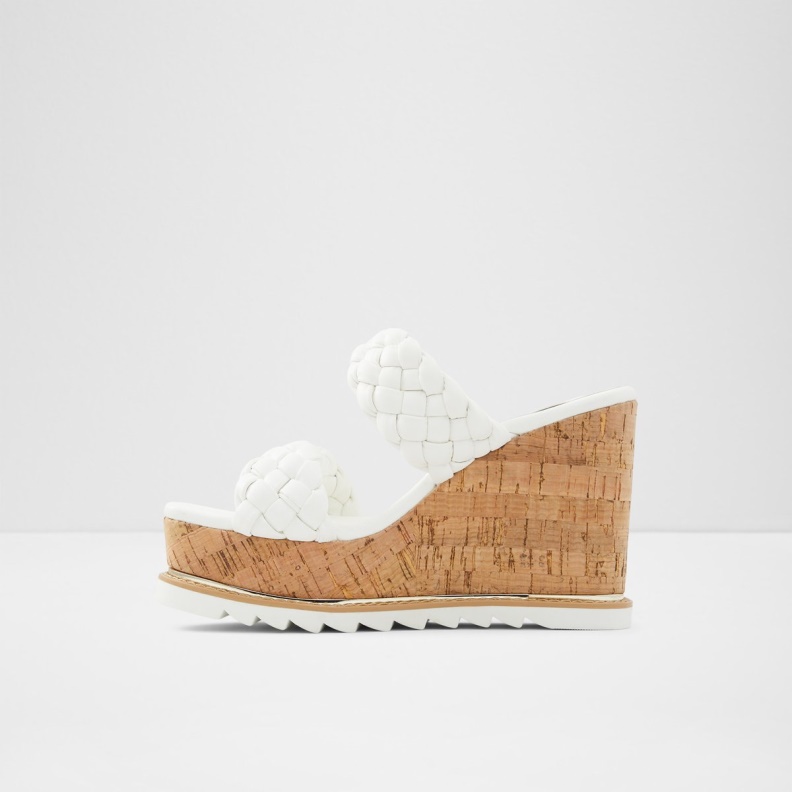 Fashion Aldo Corky Wedge Sandal Wedge Heel White