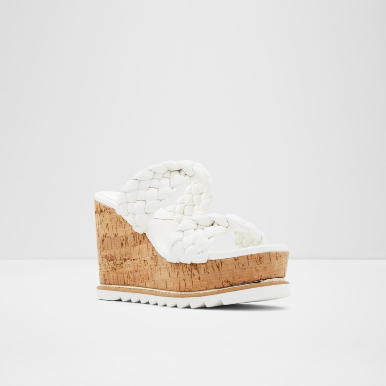 Fashion Aldo Corky Wedge Sandal Wedge Heel White