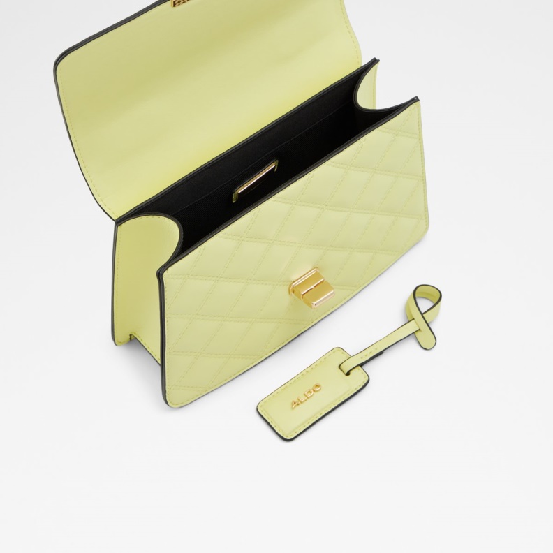 Fashion Aldo Light Yellow Cottin Top Handle Bag