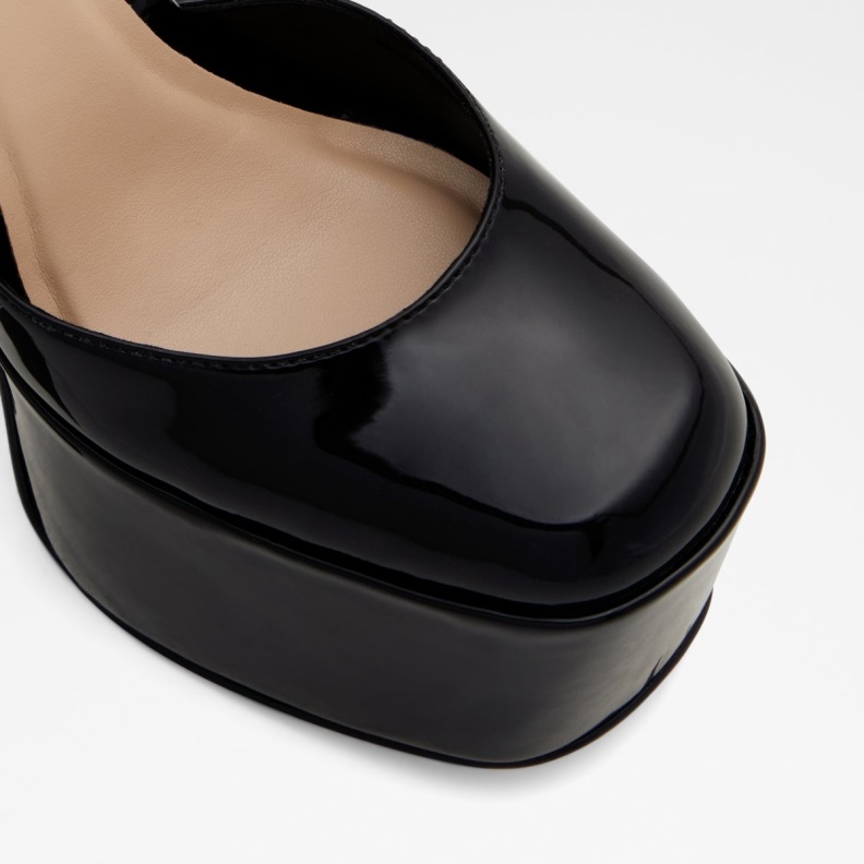 Aldo Black Fashion New Arrival Craybaen Ankle Strap Heeled Shoe Plateforme