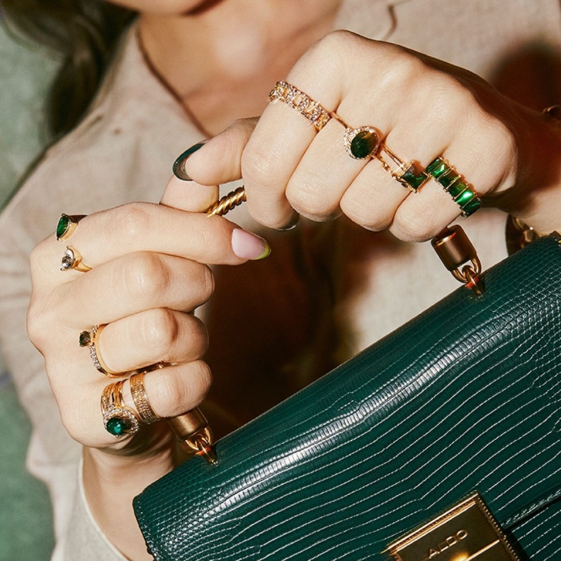 Fashion Aldo Dark Green Crohatlan Ring