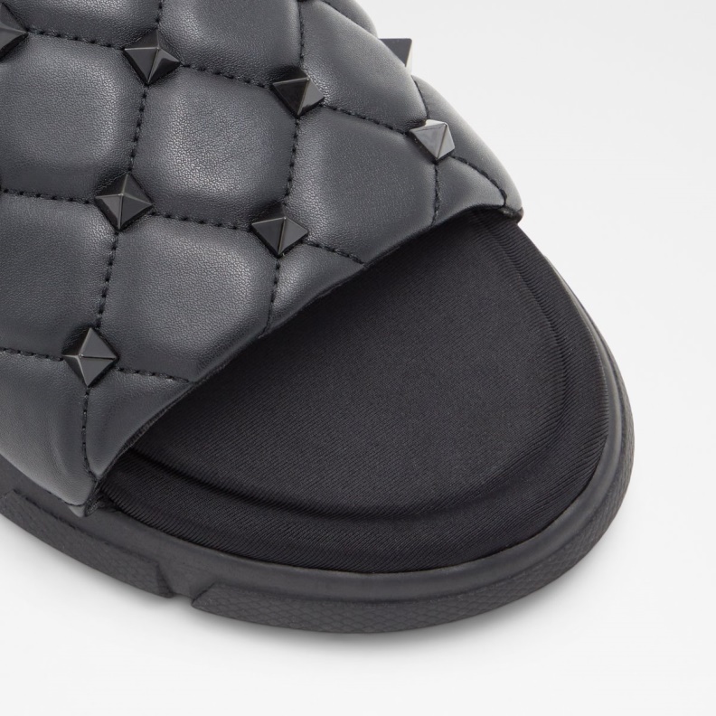 Black Synthetic Smooth Cuciro Slide Sandal Fashion Aldo