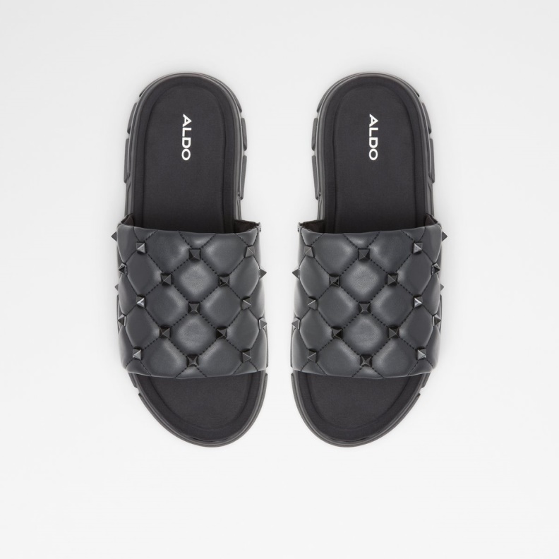 Black Synthetic Smooth Cuciro Slide Sandal Fashion Aldo