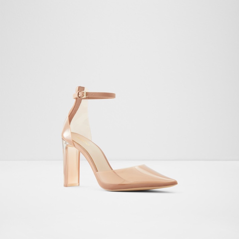 Aldo Fashion Deedee Strappy Heeled Shoe Cup Sole Bone