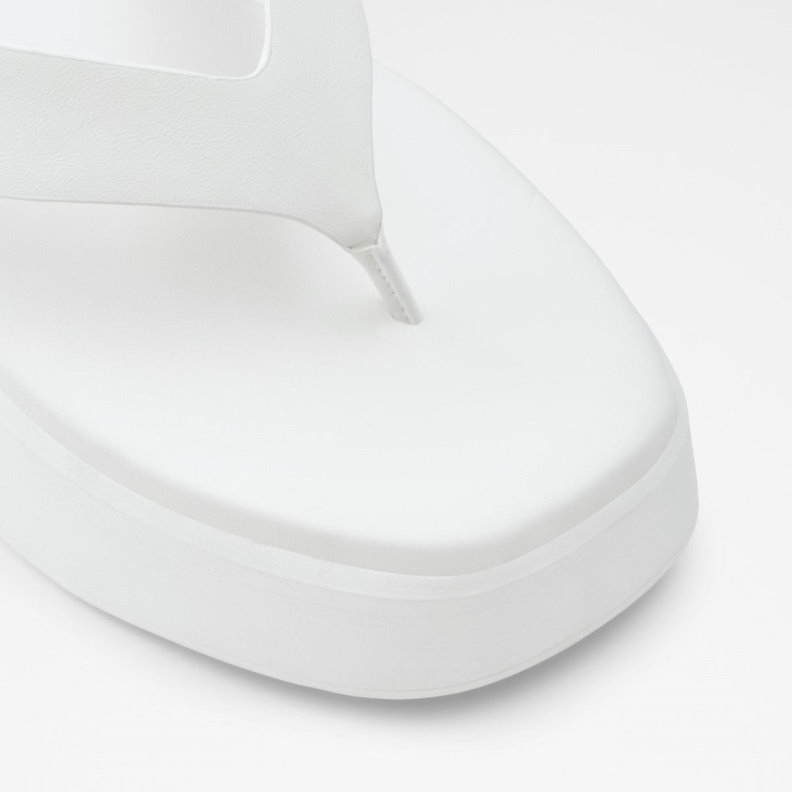 White Aldo Fashion Delphy Thong Wedge Sandal Flatform
