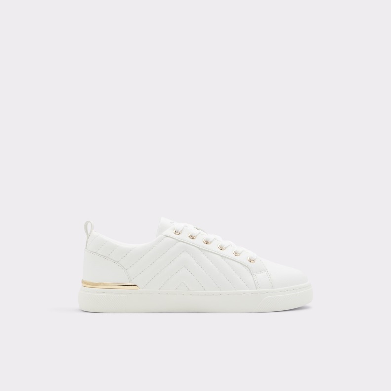 White Synthetic Quilted Fashion Aldo Dilathielle Low Top Sneaker Cup Sole