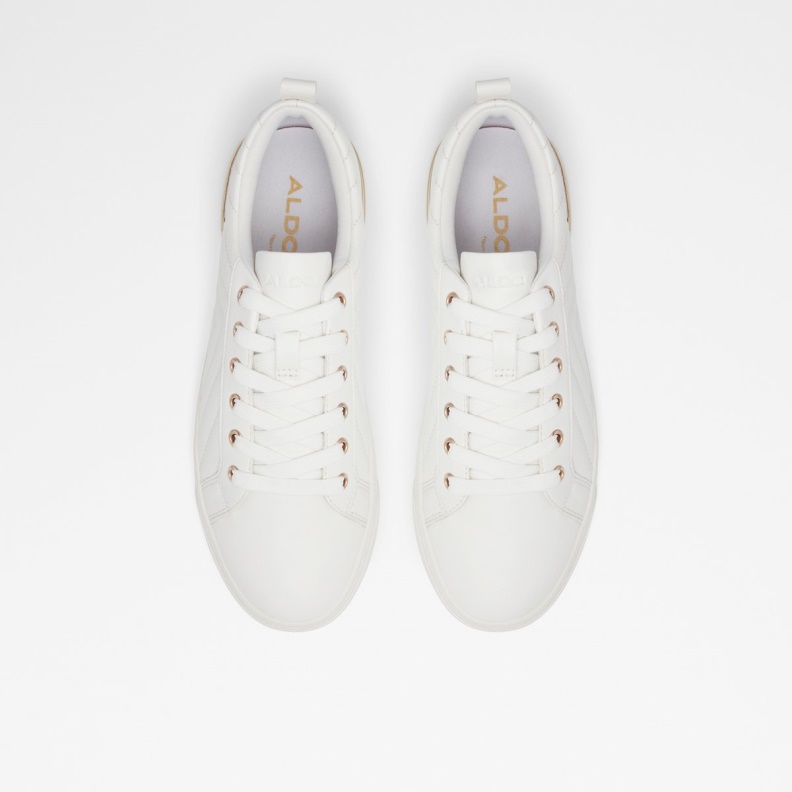 White Synthetic Quilted Fashion Aldo Dilathielle Low Top Sneaker Cup Sole