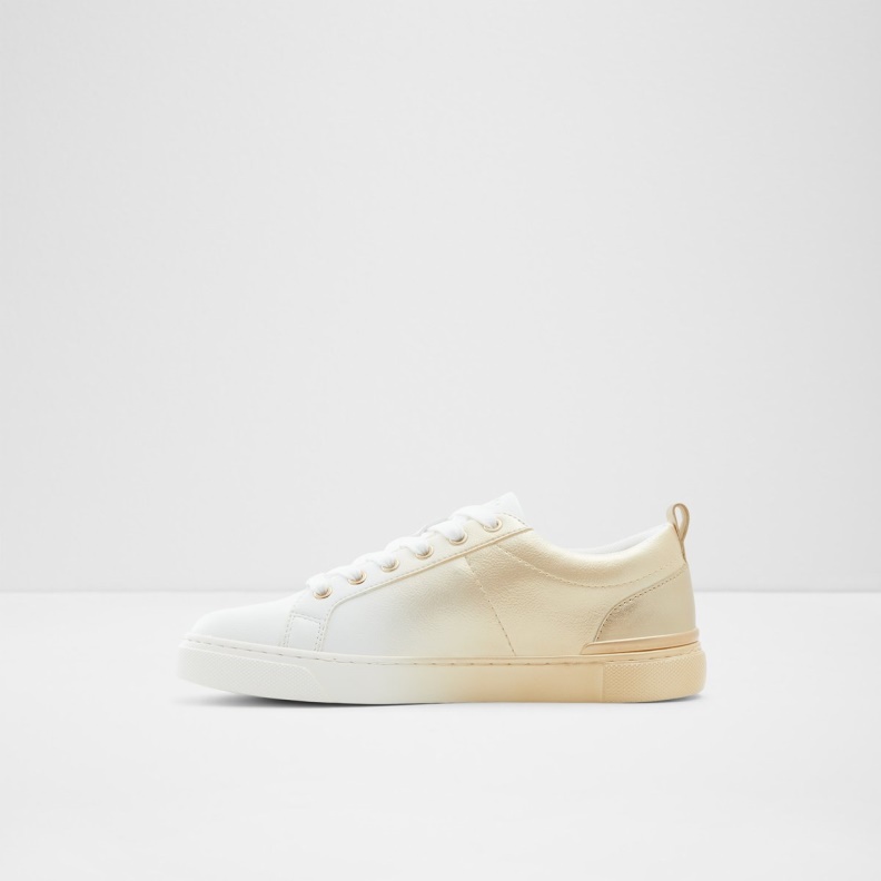 Aldo Gold-Clear Multi Synthetic Satin Fashion Dilathielle Low Top Sneaker