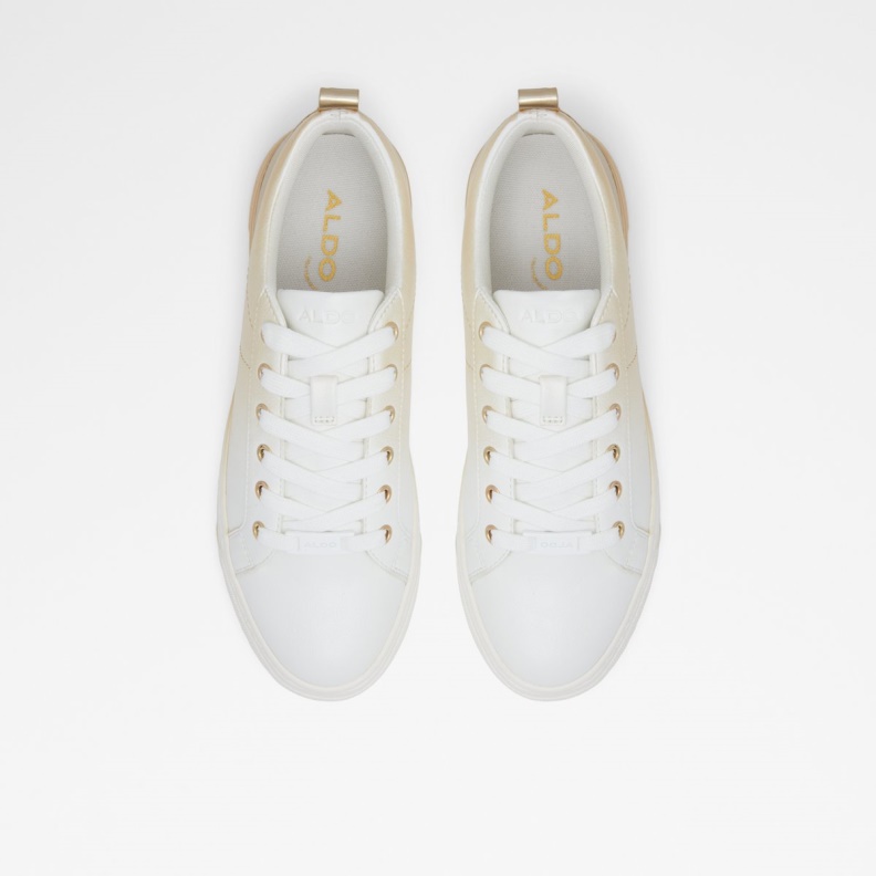 Aldo Gold-Clear Multi Synthetic Satin Fashion Dilathielle Low Top Sneaker