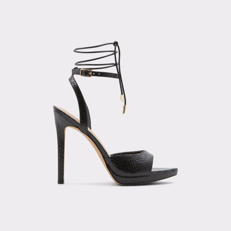 Fashion Black Docilla Strappy Heeled Sandal Stiletto Platform Aldo