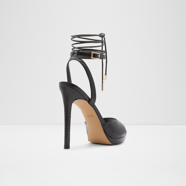 Fashion Black Docilla Strappy Heeled Sandal Stiletto Platform Aldo