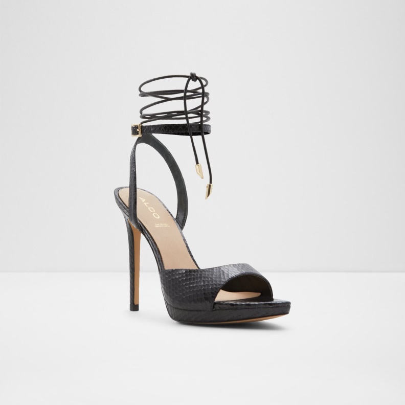 Fashion Black Docilla Strappy Heeled Sandal Stiletto Platform Aldo