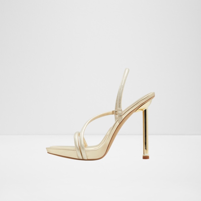 Aldo New Arrival Dorah Sling Back Heeled Sandal Gold Fashion