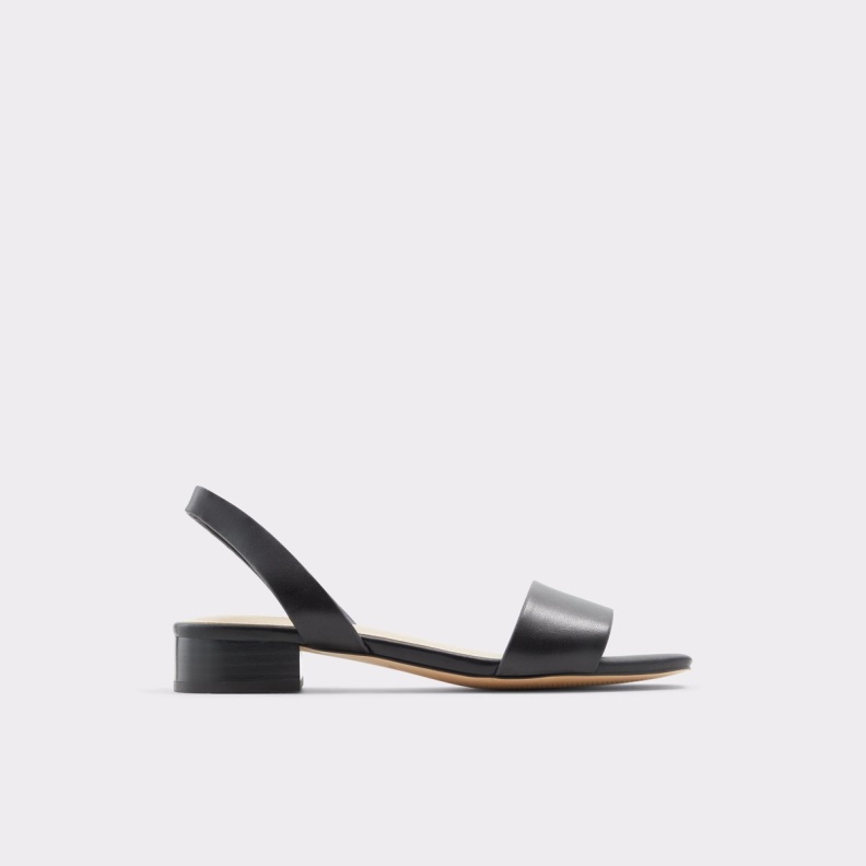 Aldo Doredda Sling Back Flat Sandal Block Heel Black Fashion