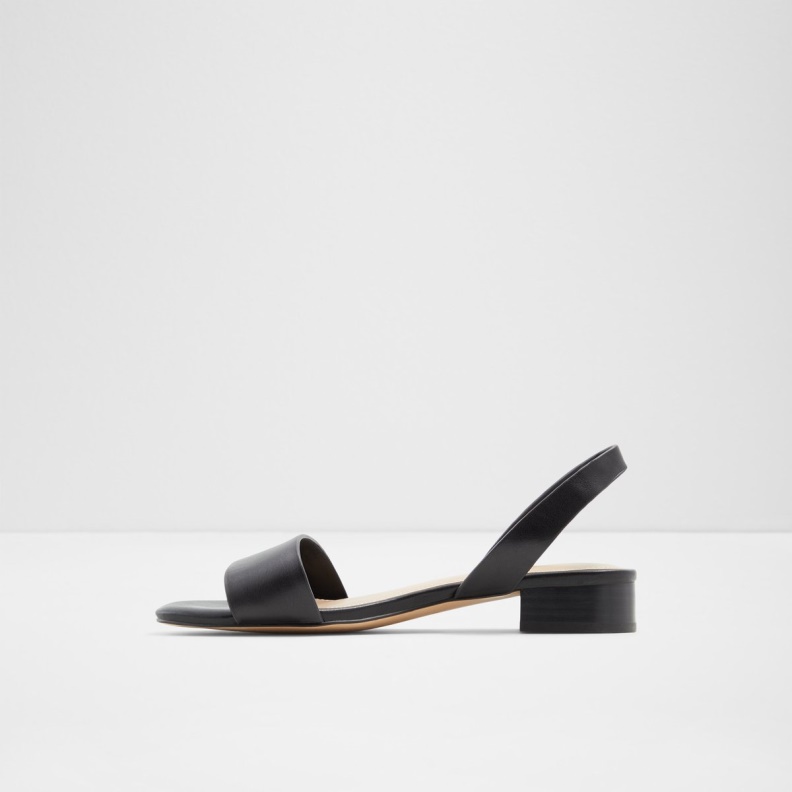 Aldo Doredda Sling Back Flat Sandal Block Heel Black Fashion