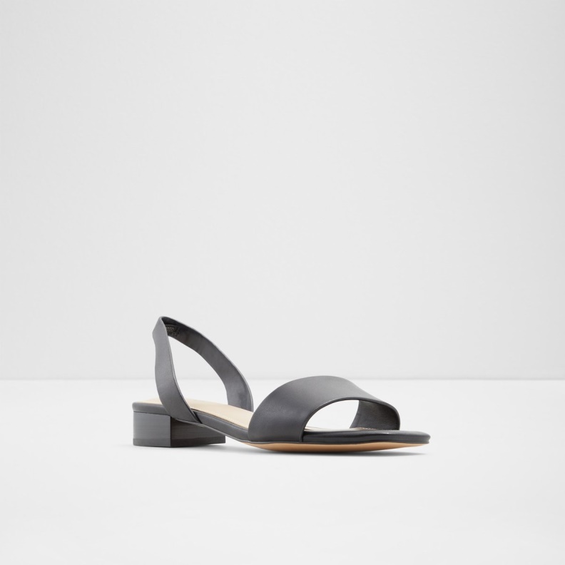 Aldo Doredda Sling Back Flat Sandal Block Heel Black Fashion