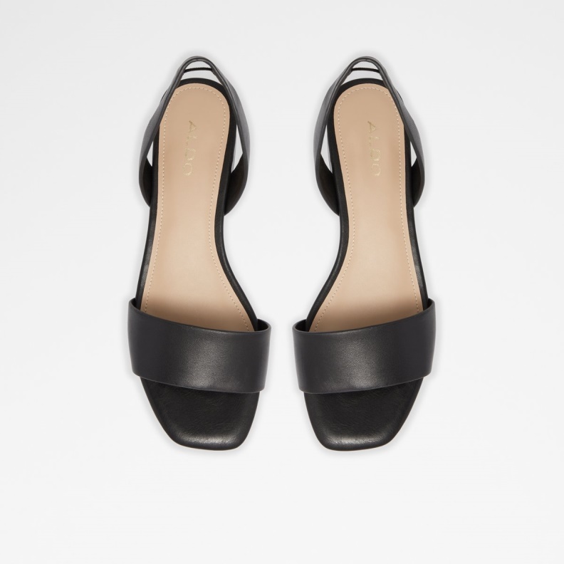 Aldo Doredda Sling Back Flat Sandal Block Heel Black Fashion