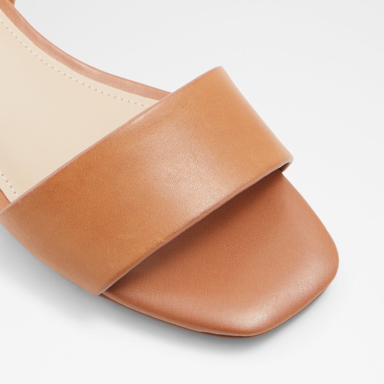 Aldo Cognac Fashion Doredda Sling Back Flat Sandal Block Heel