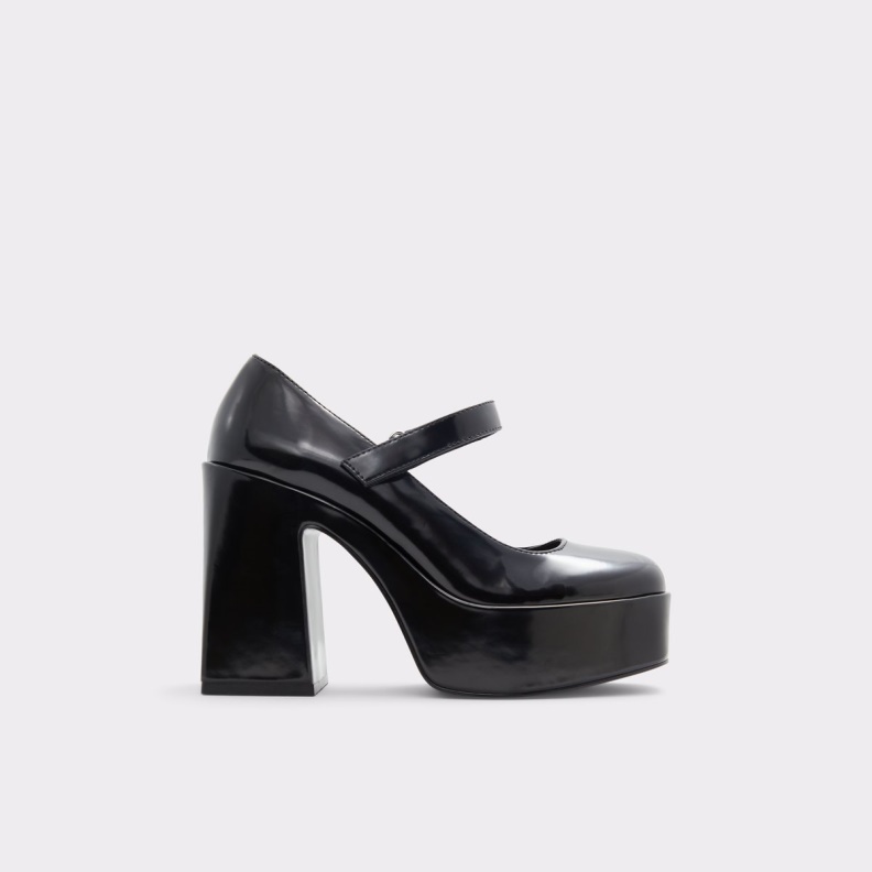 Black Aldo Fashion Dorothee Heeled Mary Janes Platform