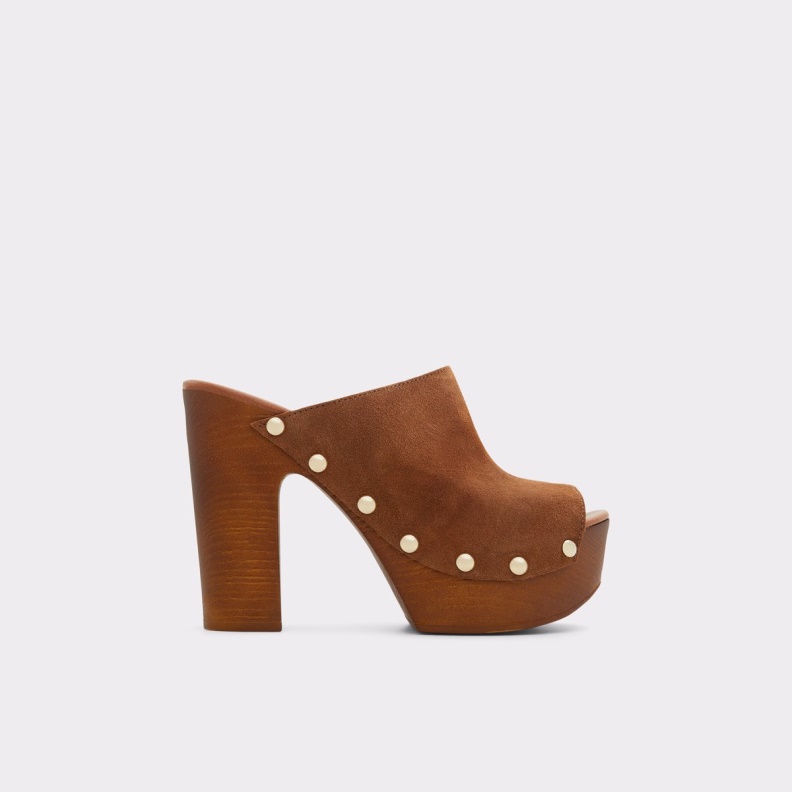 Brown Fashion Aldo Drenania Heeled Mule Platform