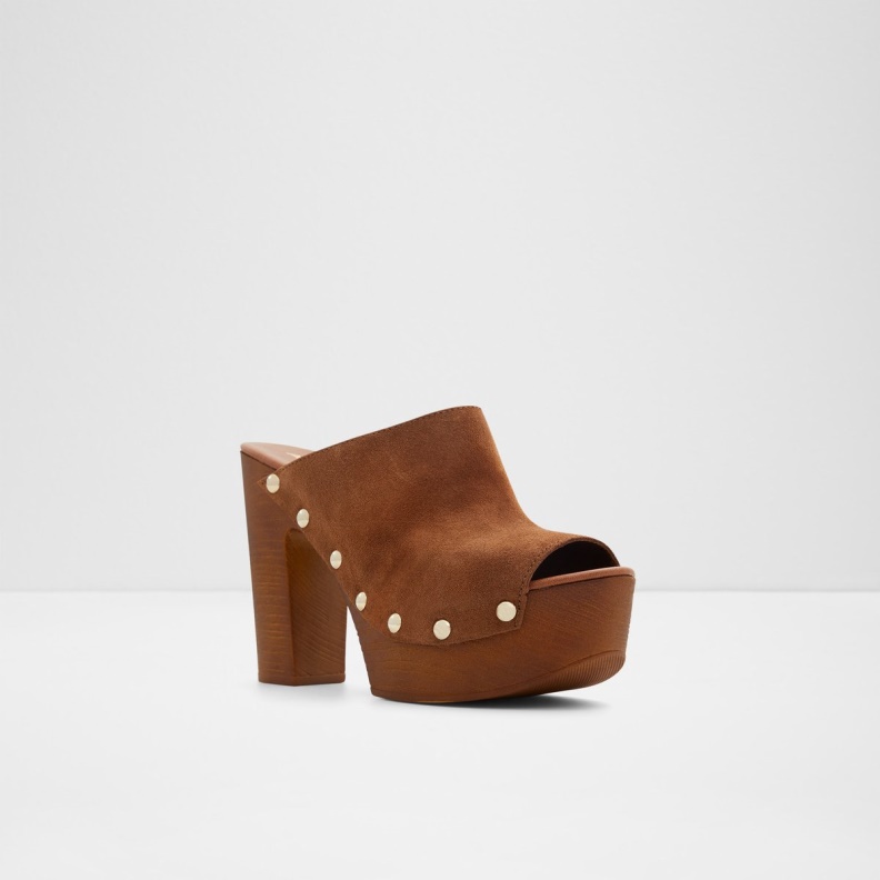 Brown Fashion Aldo Drenania Heeled Mule Platform