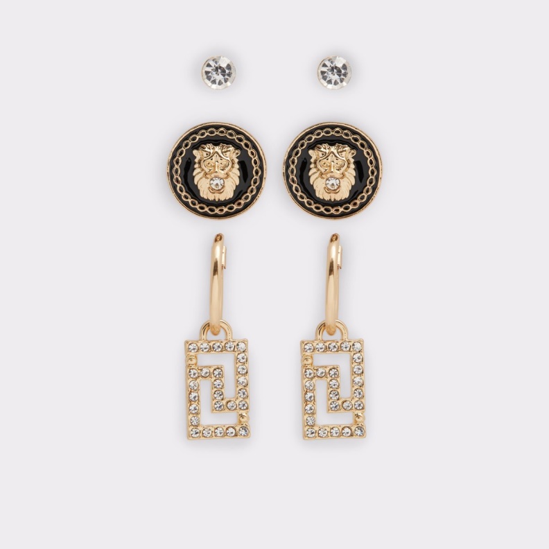 Aldo Black-Gold Multi Fashion Last Chance Drievia Earrings