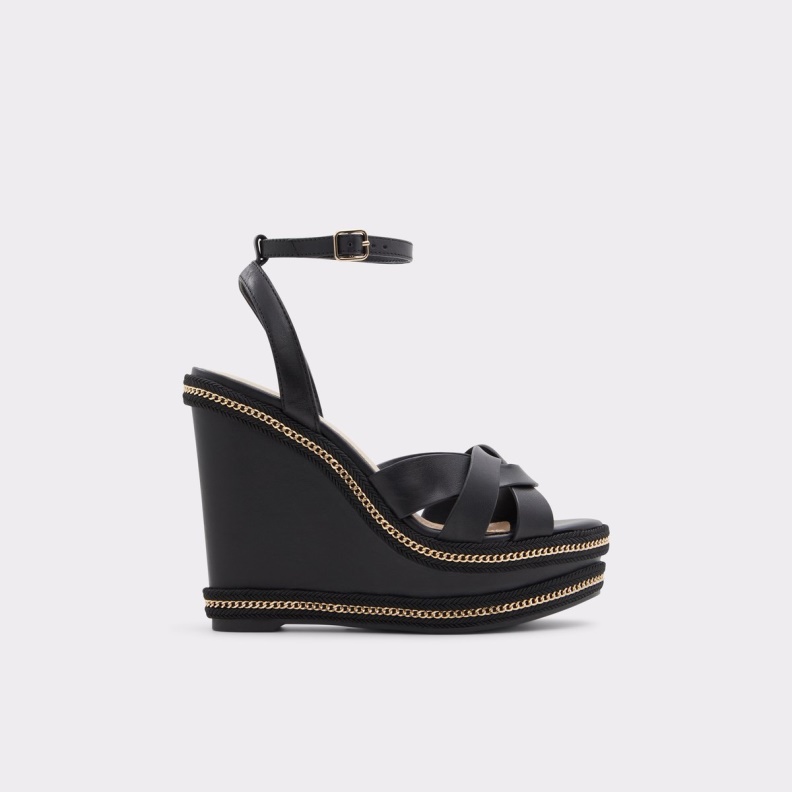 Droyers Wedge Sandal Wedge Heel Black Aldo Fashion