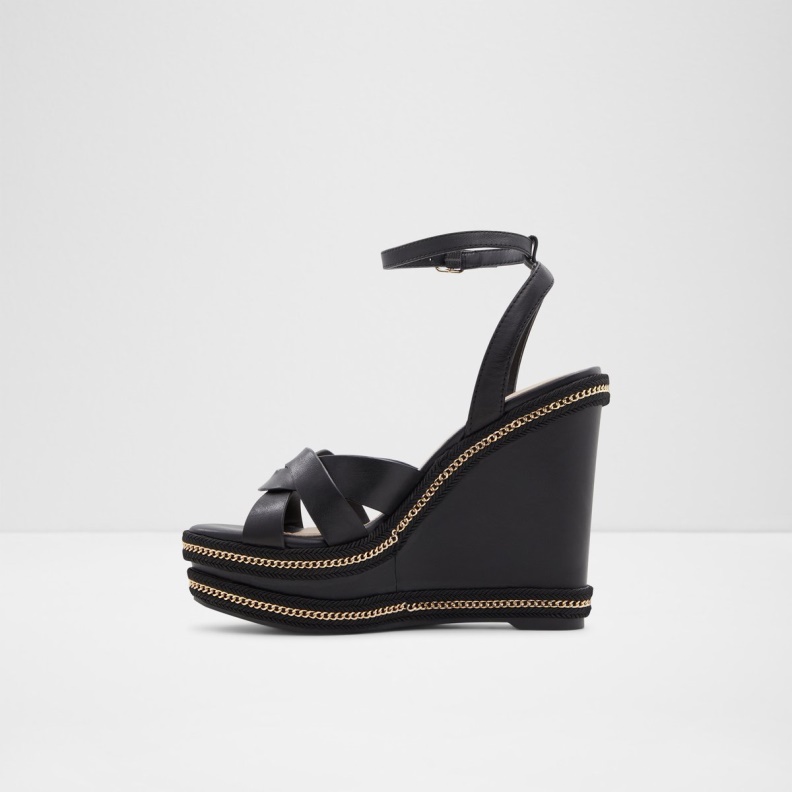 Droyers Wedge Sandal Wedge Heel Black Aldo Fashion