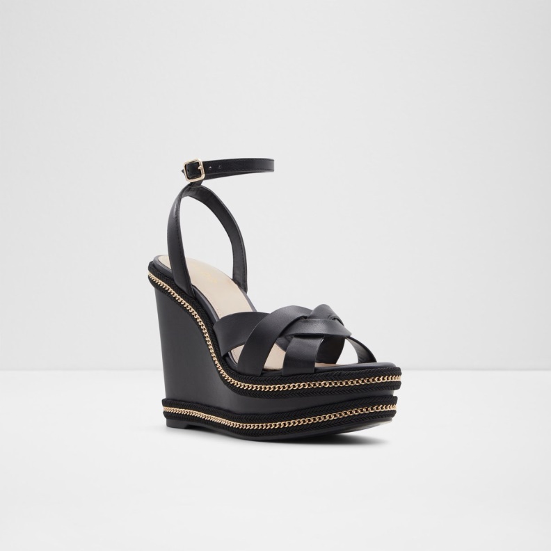 Droyers Wedge Sandal Wedge Heel Black Aldo Fashion
