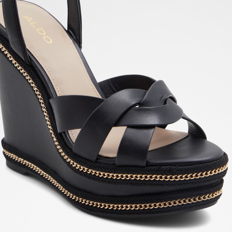 Droyers Wedge Sandal Wedge Heel Black Aldo Fashion