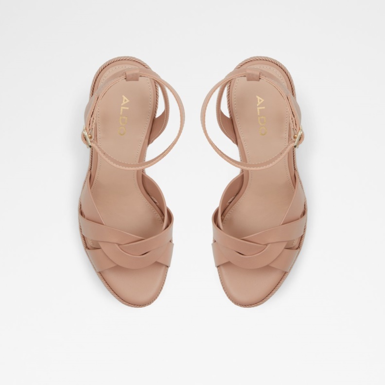 Aldo Fashion Droyers Wedge Sandal Wedge Heel Light Beige
