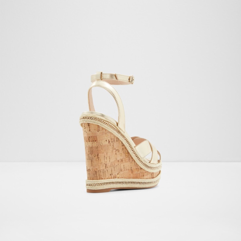 Fashion Champagne Aldo Droyers Wedge Sandal Wedge Heel
