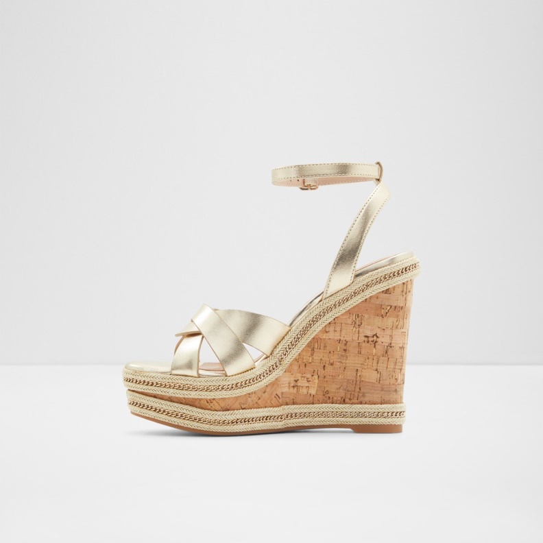 Fashion Champagne Aldo Droyers Wedge Sandal Wedge Heel