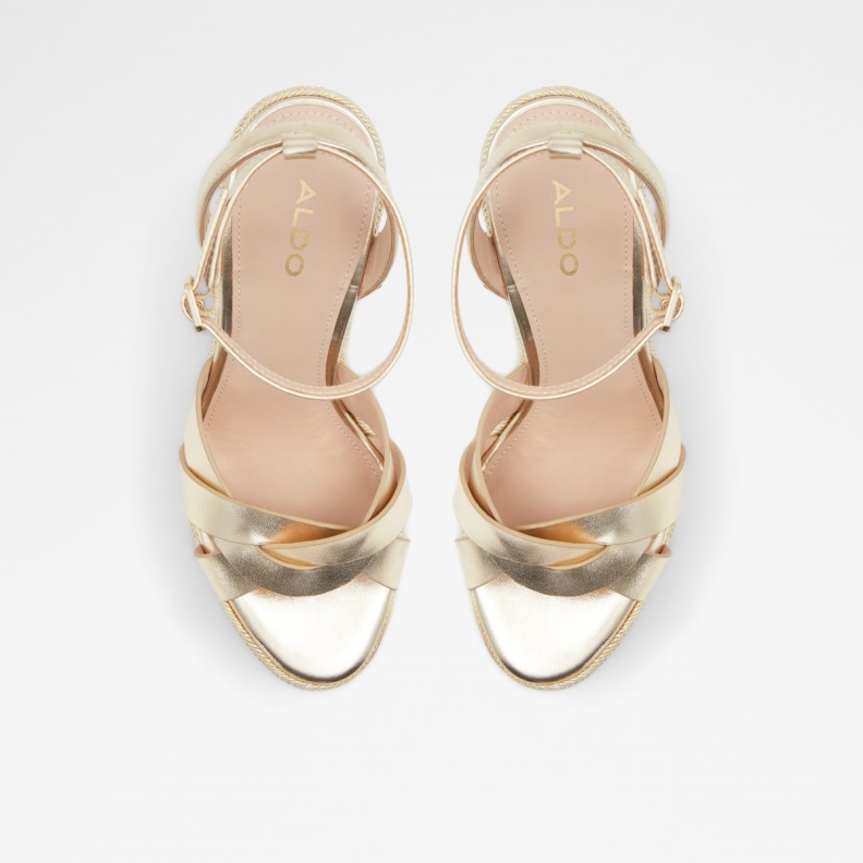 Fashion Champagne Aldo Droyers Wedge Sandal Wedge Heel