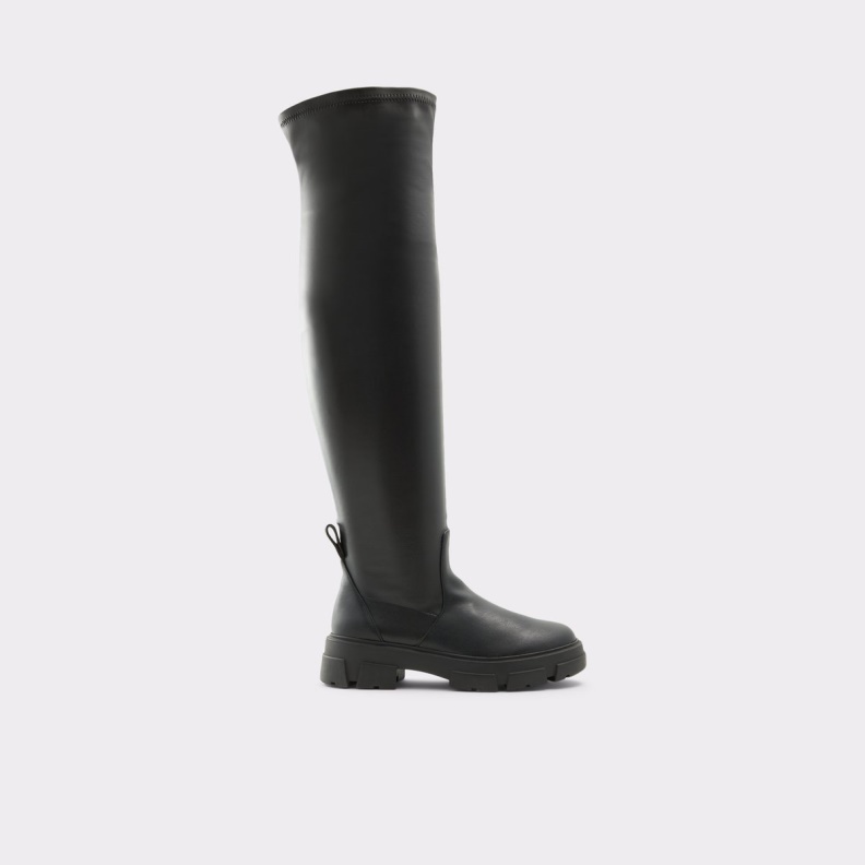 Black Aldo Fashion Dweradia Over-The-Knee Boot Lug Sole