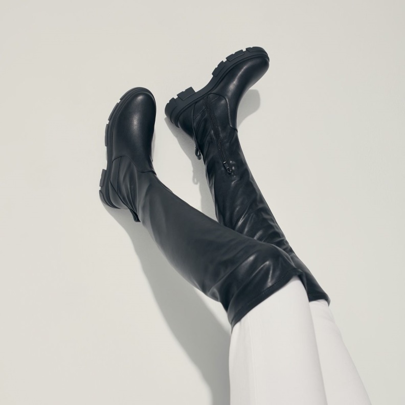 Black Aldo Fashion Dweradia Over-The-Knee Boot Lug Sole