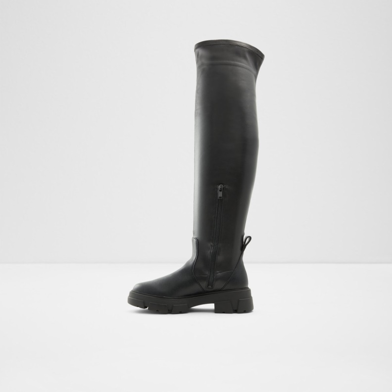 Black Aldo Fashion Dweradia Over-The-Knee Boot Lug Sole