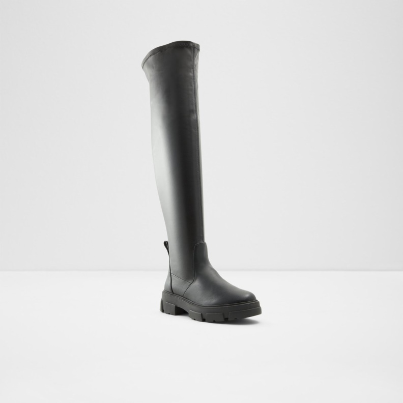 Black Aldo Fashion Dweradia Over-The-Knee Boot Lug Sole