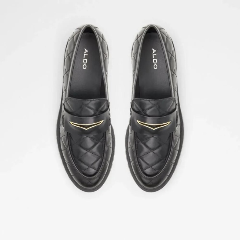 Fashion Black Moxy Women's Quilted Lug Sole Loafer Aldo