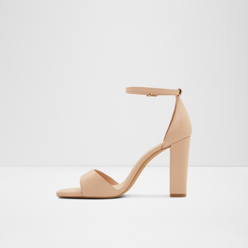 Aldo Light Beige Fashion Enaegyn Ankle Strap Heeled Sandal Cup Sole