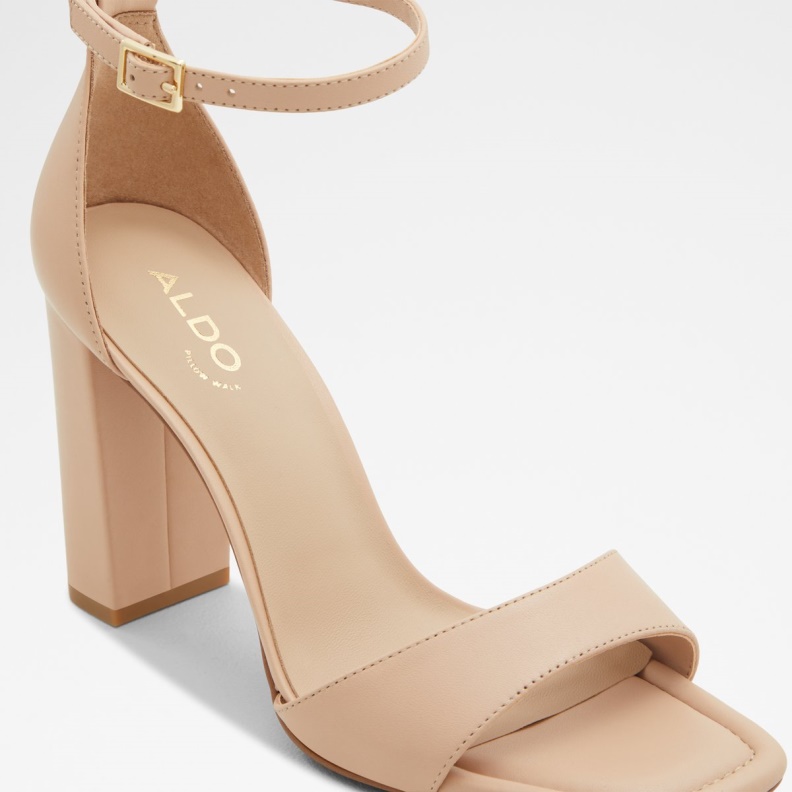 Aldo Light Beige Fashion Enaegyn Ankle Strap Heeled Sandal Cup Sole