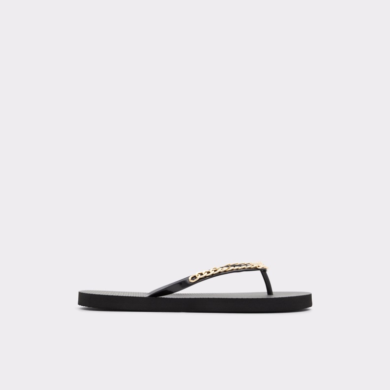 Aldo Black-Gold Multi Fashion New Arrival Enaldar Flat Sandal