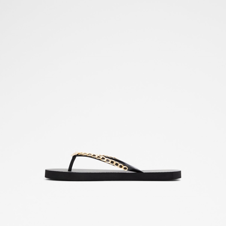 Aldo Black-Gold Multi Fashion New Arrival Enaldar Flat Sandal