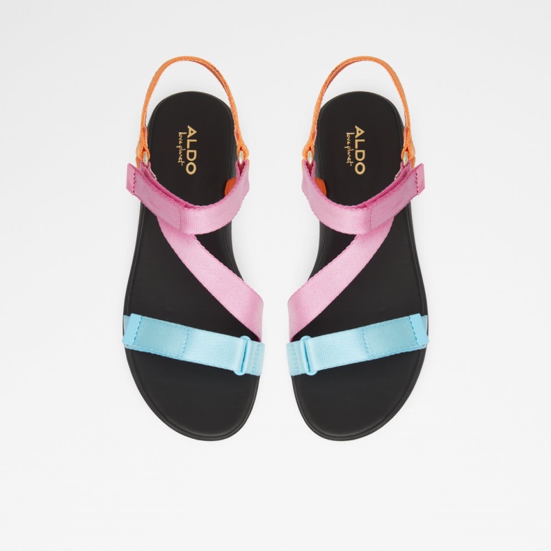 Fashion Aldo Bright Multi Eoweniel Strappy Flat Sandal