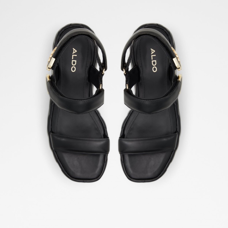 Black Aldo Fashion Eroellan Wedge Sandal Platform