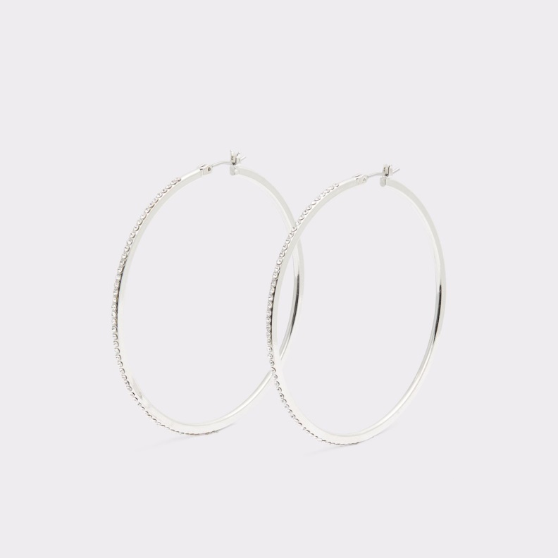 Silver-Clear Multi Fashion Aldo Last Chance Eryri Hoop Earrings