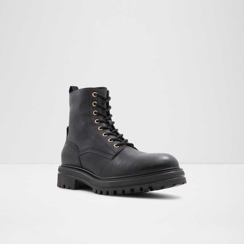 New Arrival Falconer Lace-Up Boot Lug Sole Fashion Aldo Black Leather Pebble