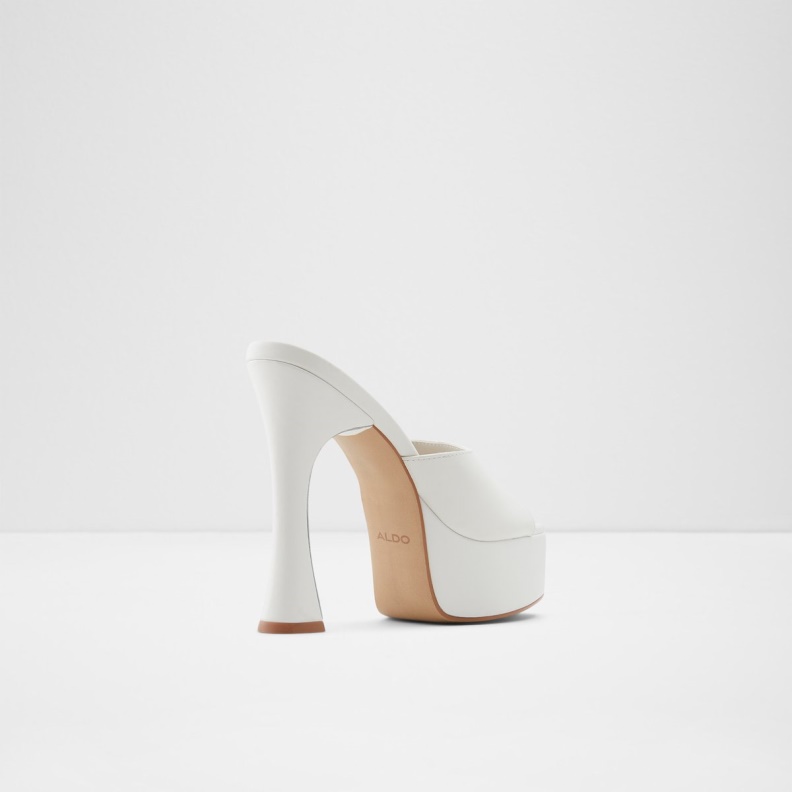 Aldo White Fashion Faraah High Heel Sandal Block Heel